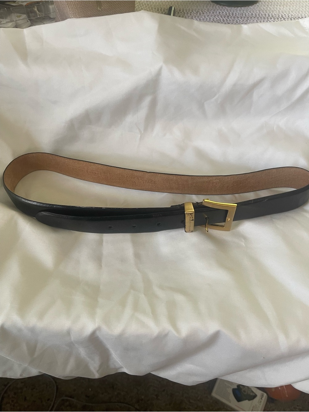 Vintage Perry Ellis black leather man cell size 38, never worn